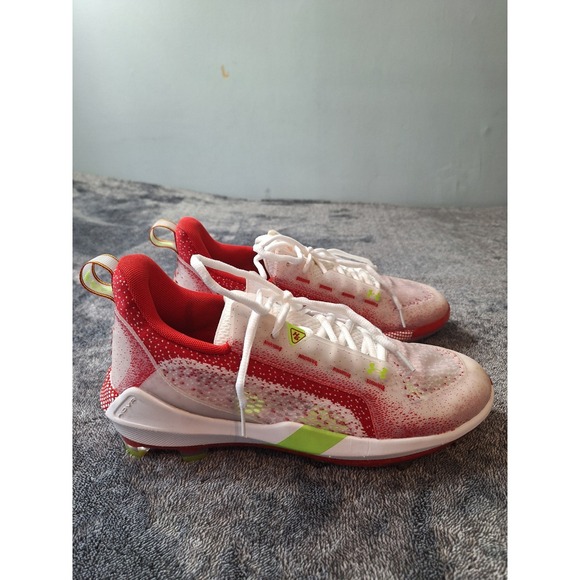Under Armour‎ Harper VI Elite Bryce Harper Mens Sz 9 Baseball Cleats White Red - Picture 1 of 14